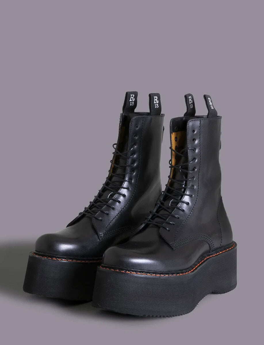DOUBLE STACK LEATHER BOOTS