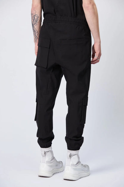 3d back pocket trousers - black