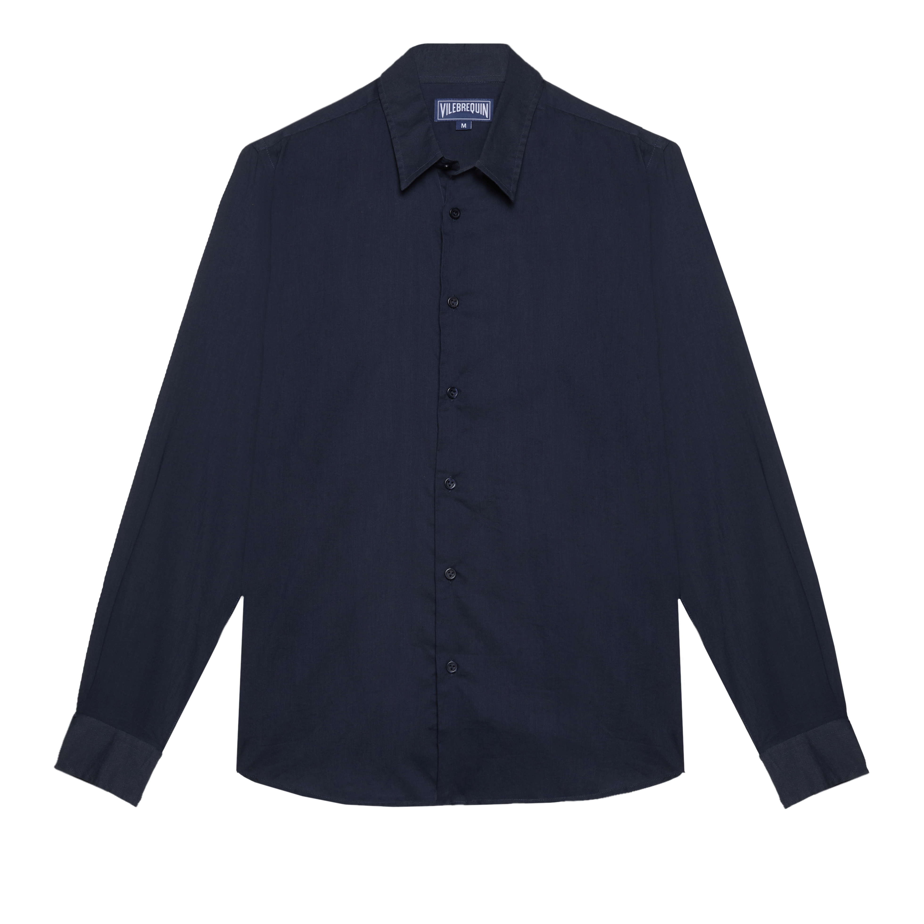 Unisex cotton voile lightweight shirt solid navy