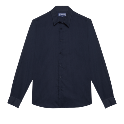 Unisex Cotton Voile Lightweight Shirt Solid Navy