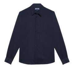 Unisex cotton voile lightweight shirt solid navy