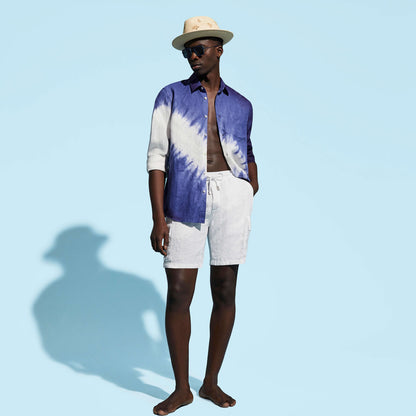 BERMUDA EN LIN HOMME white