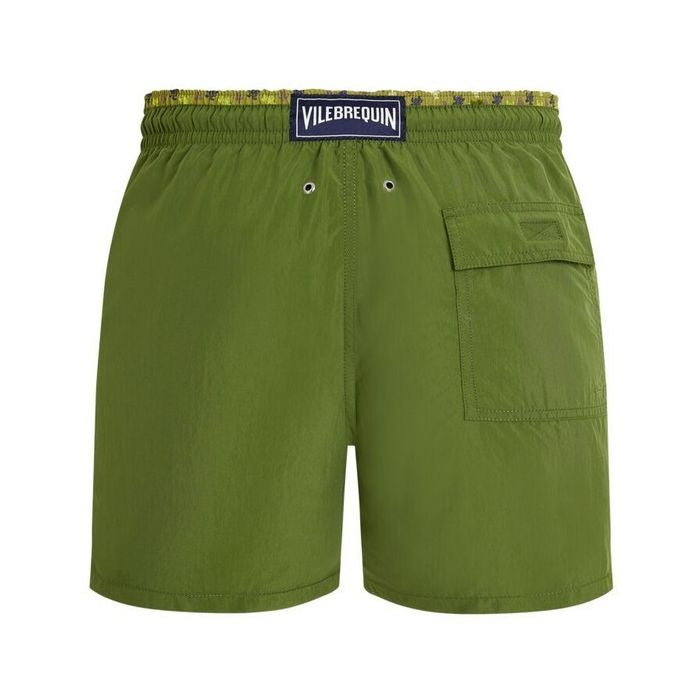 MEN SWIM SHORTS BICOLOR MICRO RONDE DES TORTUES - GREEN MILITAIRE