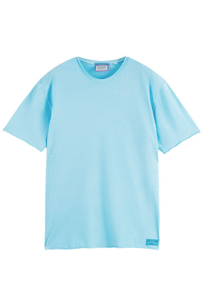 raw edge tee - light blue