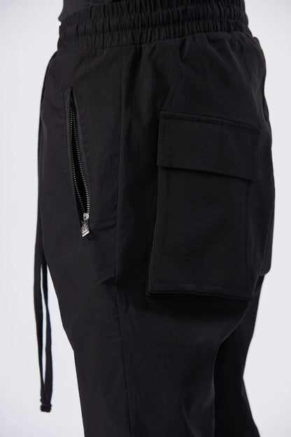 3d back pocket trousers - black