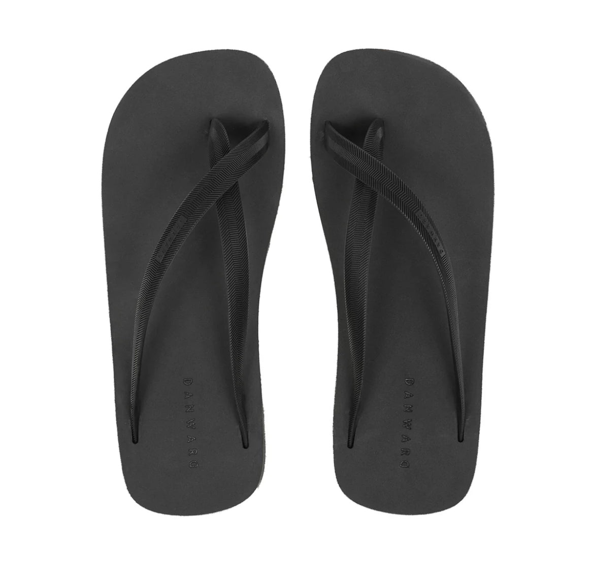 Bicolored cross flip flops black black