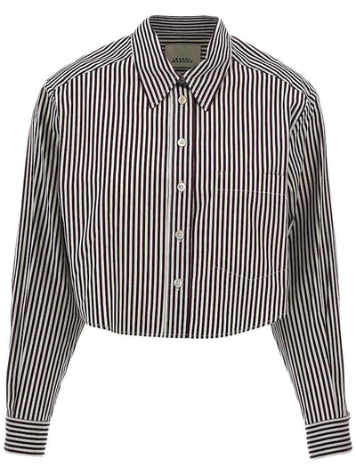 Striped cropped shirt
