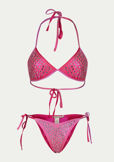Livia Pink Ombre Crystals 2 Piece Swimwear