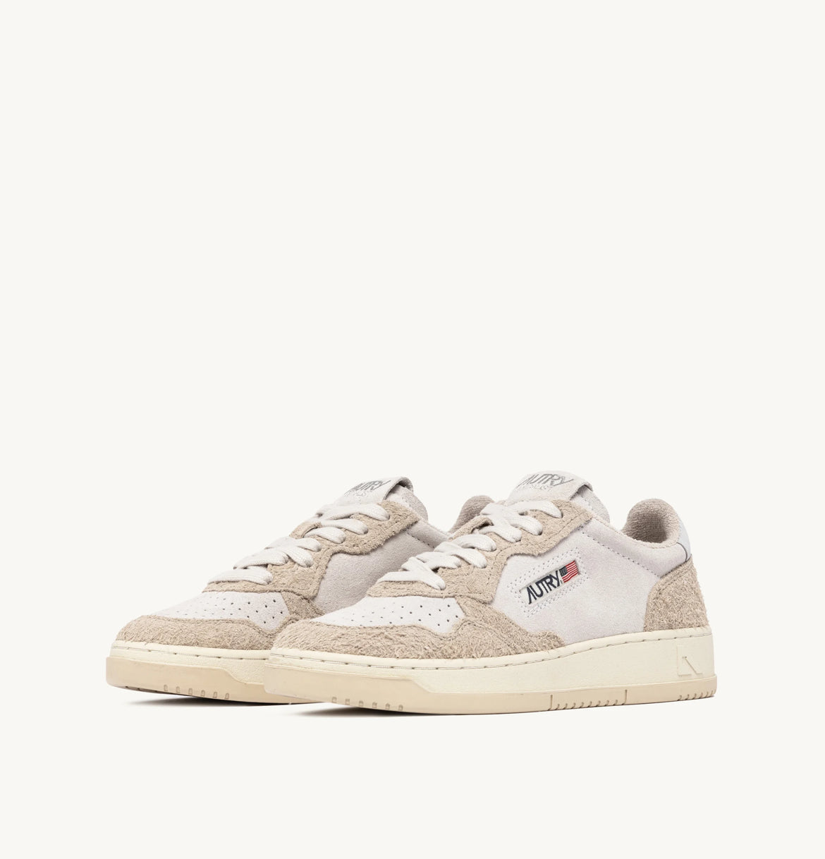 Medalist ecru suede sneakers