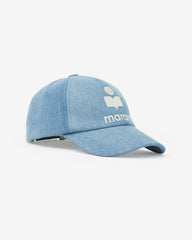 Logo embroidered baseball cap - blue denim