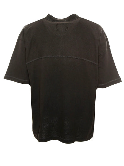 Stepped hem t-shirt - stained black