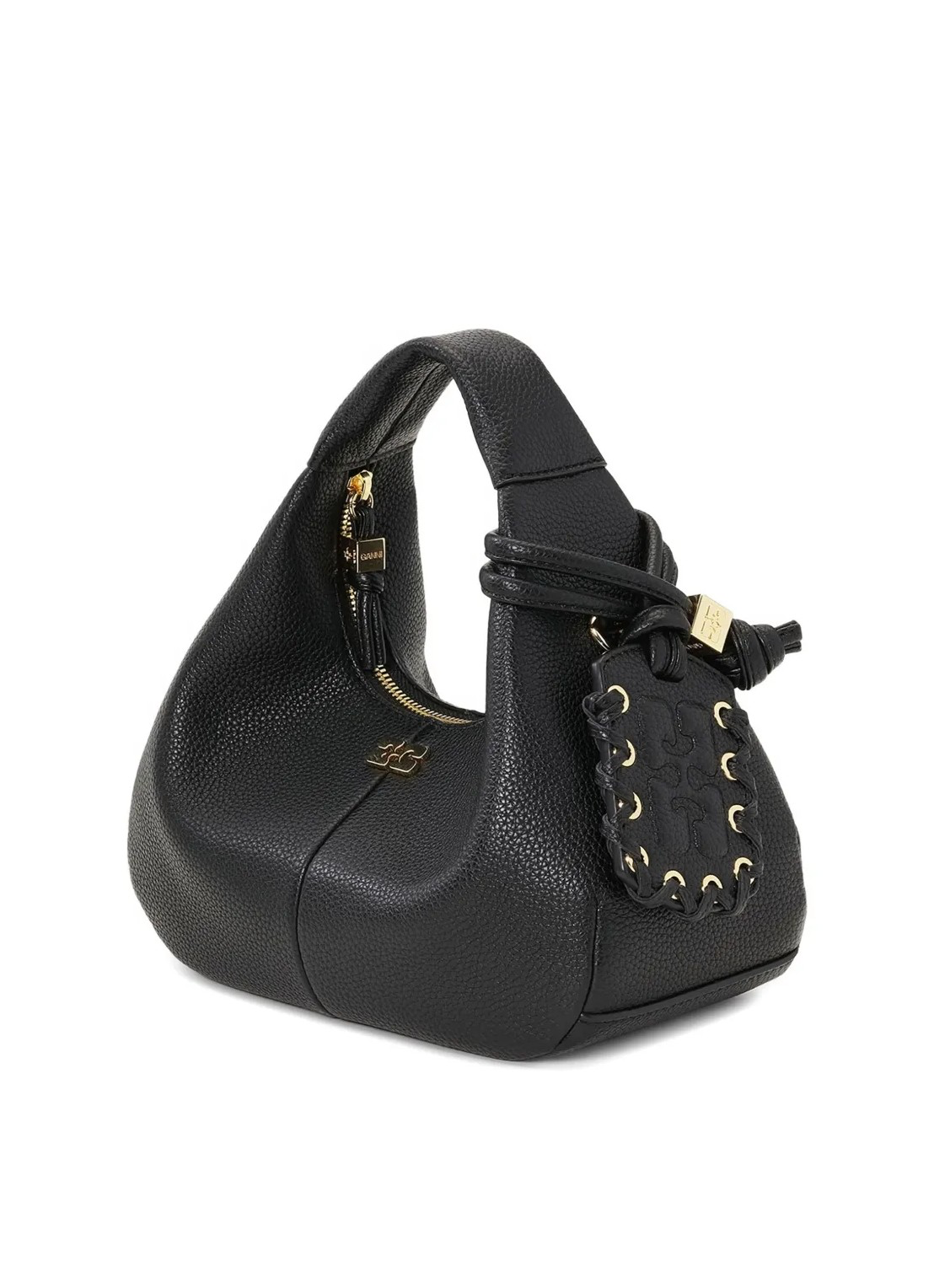 grained knot-detail shoulder bag