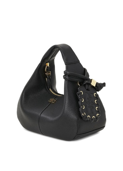 grained knot-detail shoulder bag