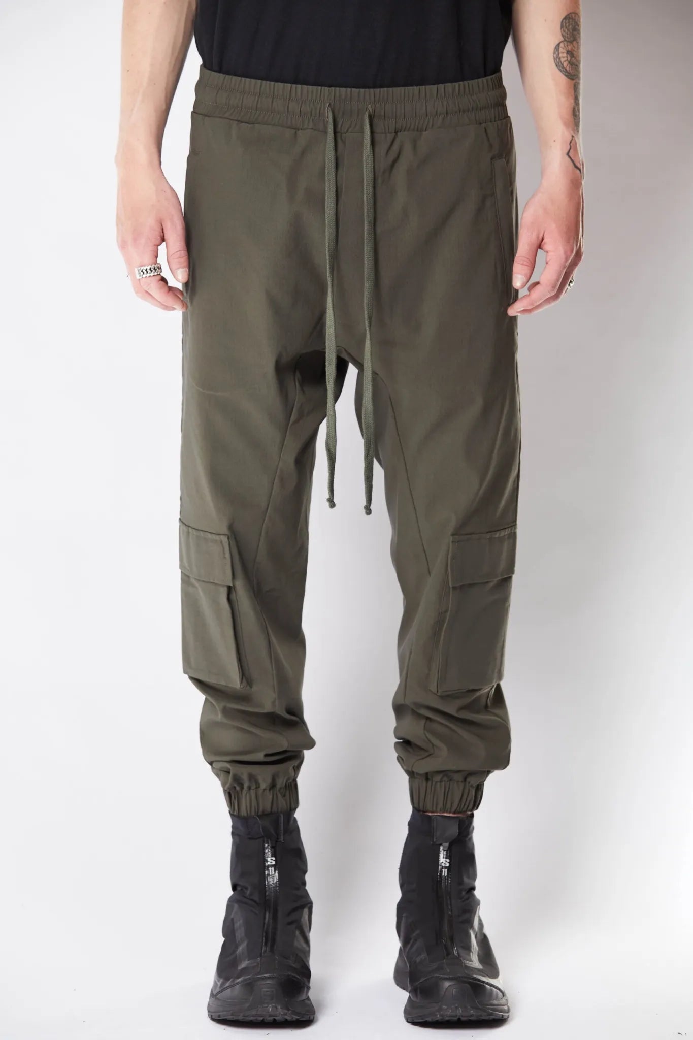 3d back pocket trousers - green