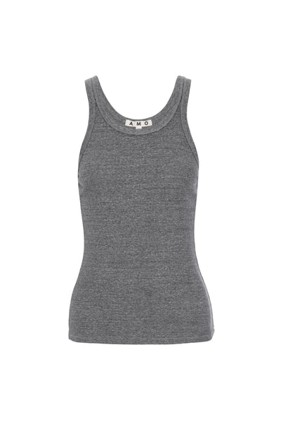 Long Heather Grey Rib Tank