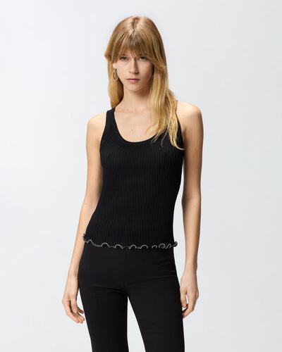 Ribbed vest top with logo