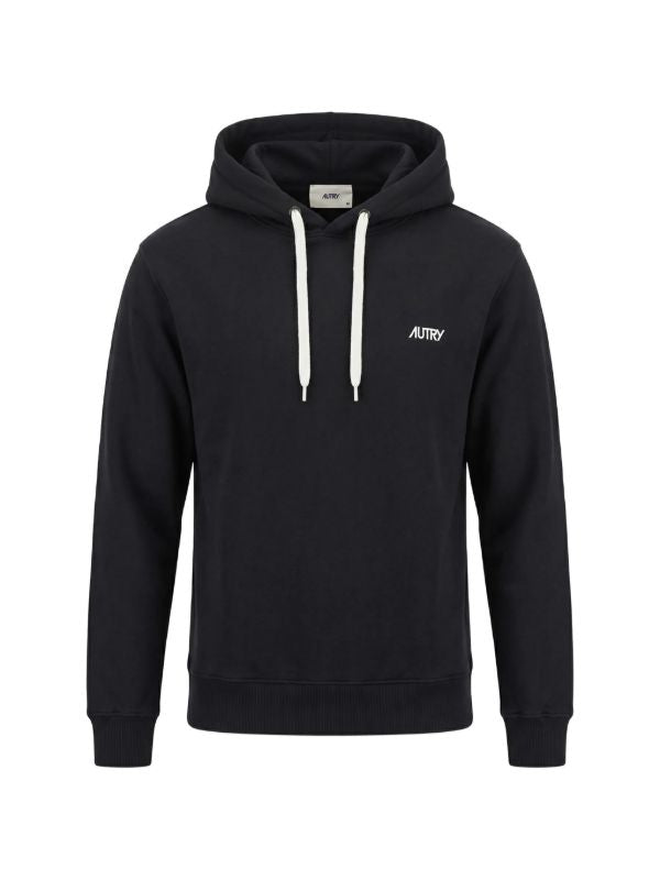 logo-print drawstring hoodie
