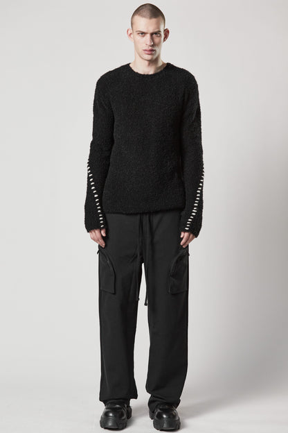 Curley alpaca knit - black