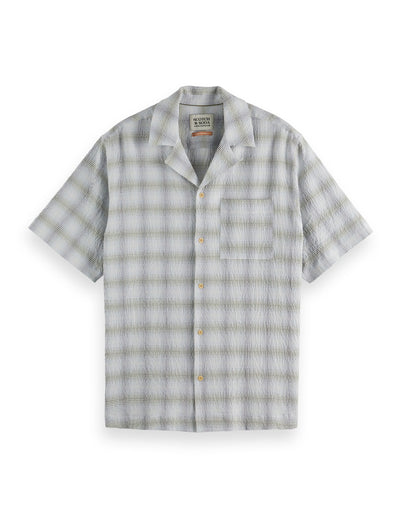 Checked short sleeve relaxed fit shirt