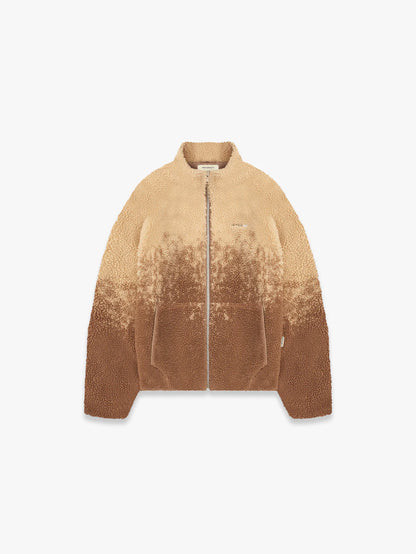 Sprayed Fleece Jacket - Brown/Taupe