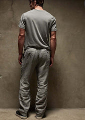 Relaxed fit linen pant - silver grey pigment