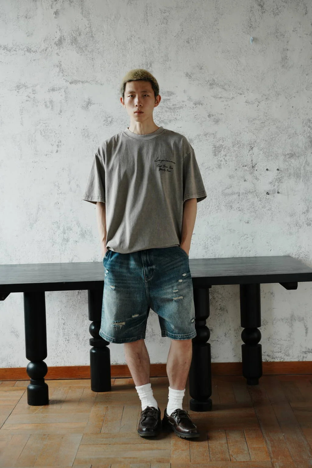 LAPIVIMA T-SHIRT - GREY WITH LOGO