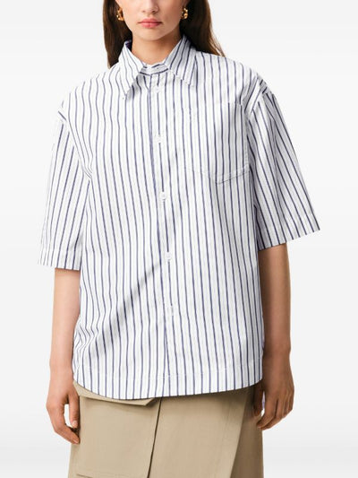 striped cotton short-sleeve Ami De Coeur wide shirt