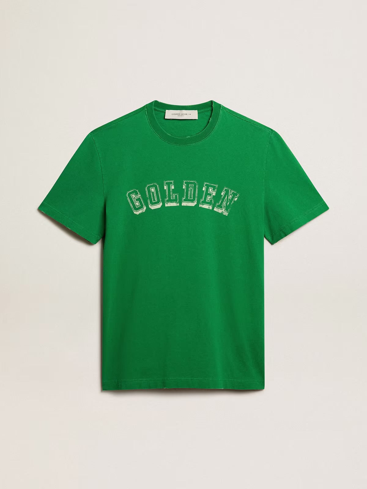 “Golden” cotton tee in green