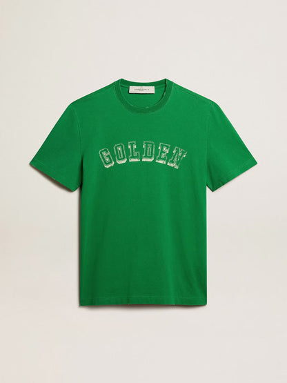 “Golden” cotton tee in green