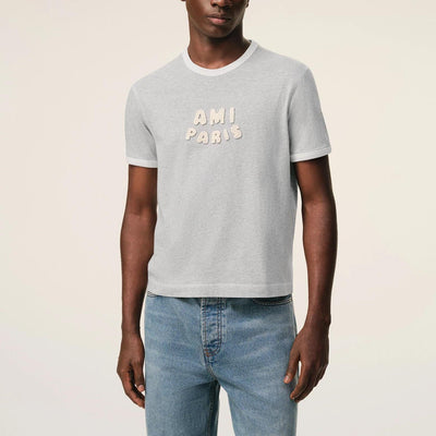 AMI Paris Short Sleeves Classic Fit Teeshirt With Ami Paris Knitted Patch