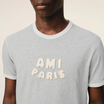 AMI Paris Short Sleeves Classic Fit Teeshirt With Ami Paris Knitted Patch
