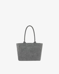 yenky zipped washed cotton logo tote bag - grey