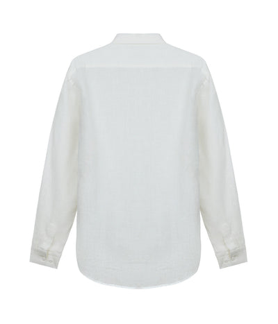Zipper 100% Linen White