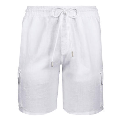 BERMUDA EN LIN HOMME white