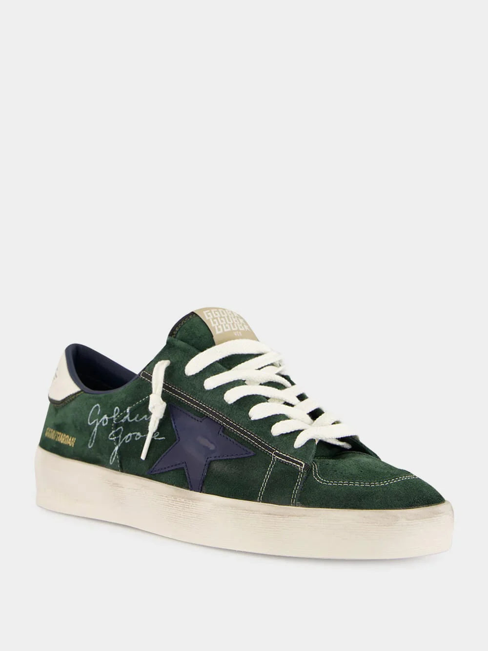 Golden Goose Green and Blue Stardan Sneaker