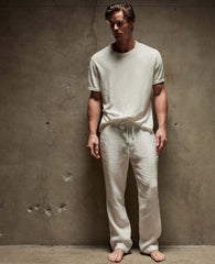 Relaxed fit linen pant - white