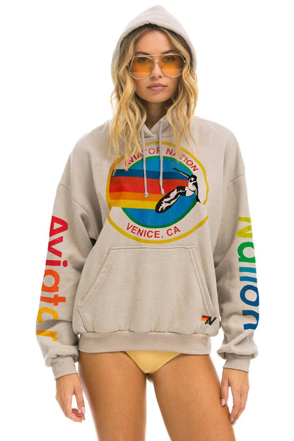 AVIATOR NATION RELAXED PULLOVER HOODIE - SAND