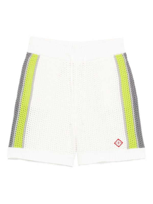 Casablanca striped crochet shorts