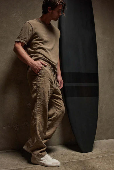 Relaxed Fit Linen Pant - Cashew Pigment