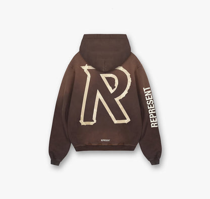 Masking tape initial hoodie - ceder