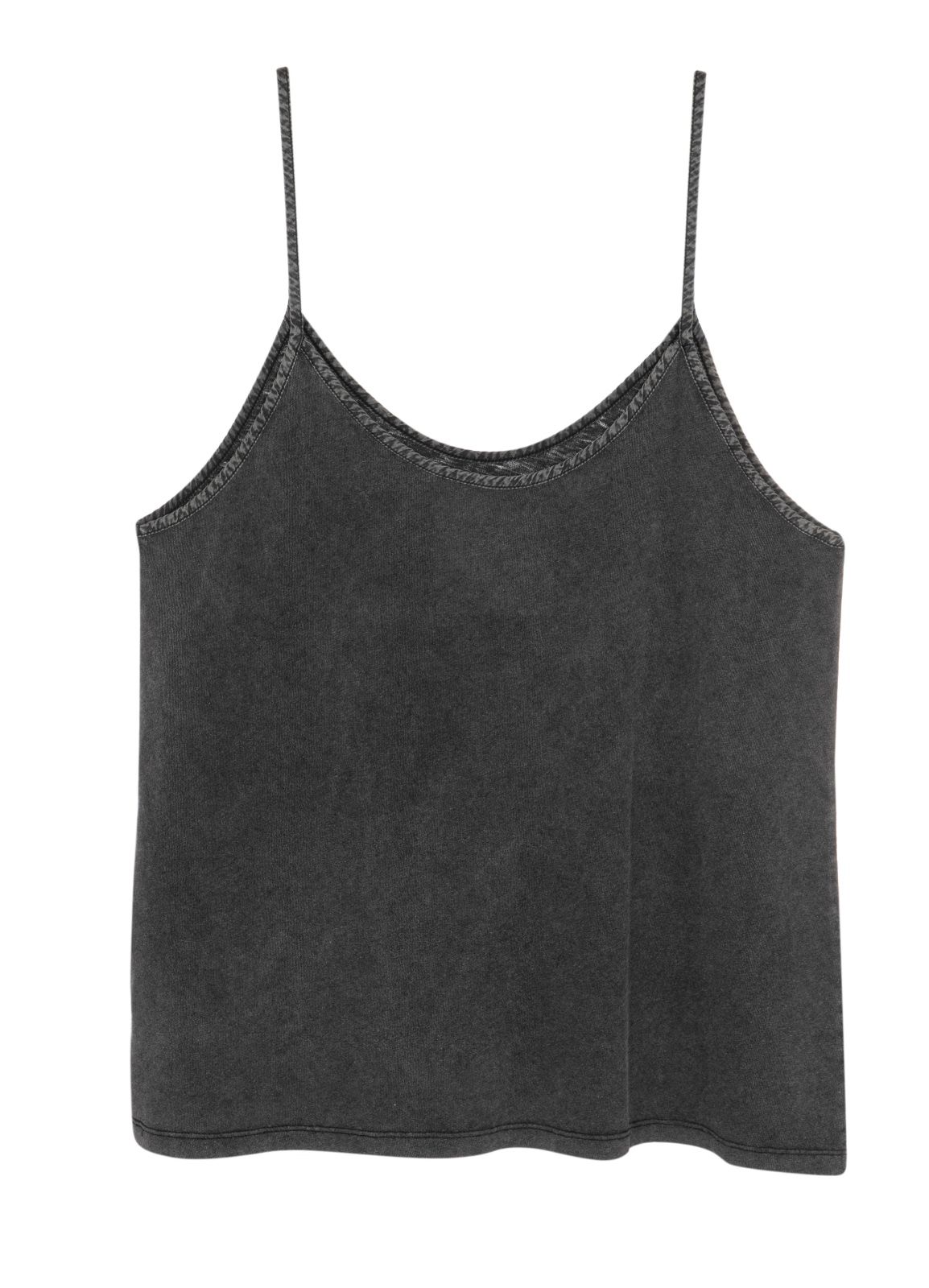 Woman Spaghetti tank - washed black