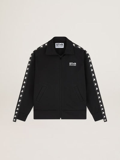Women’S Black Zipped Sweatshirt With White Stars