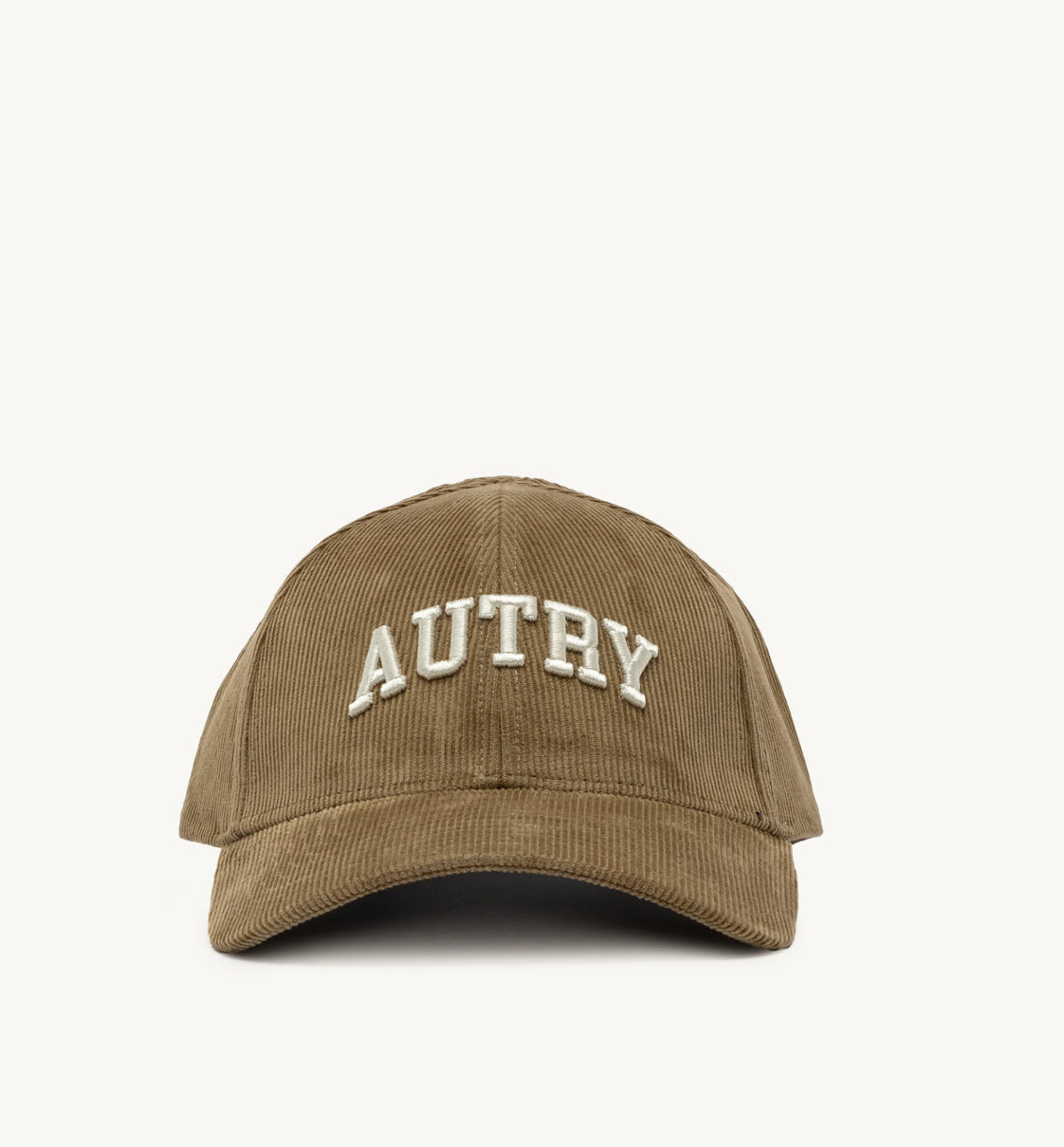 BASEBALL CAP IN EMBROIDERED BEIGE CORDUROY