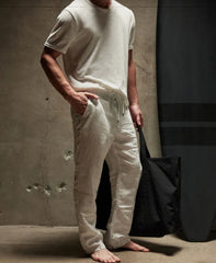 Relaxed fit linen pant - white