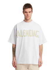 Tape type t-shirt medium fit in white