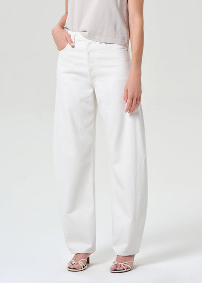 LUNA HIGH RISE PIECED TAPER
IN CHALK WHITE
