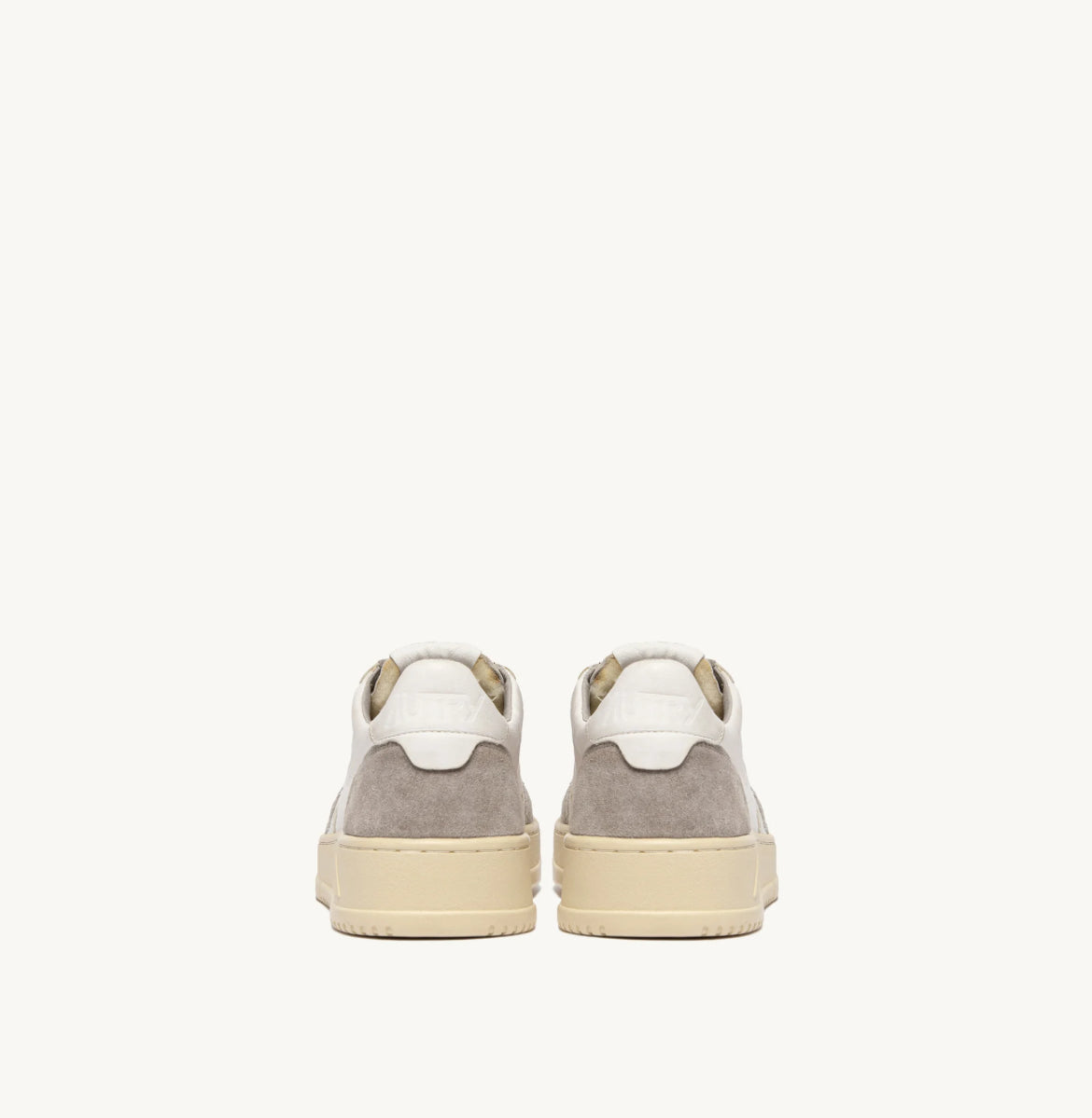 MEDALIST LOW SNEAKERS IN WHITE GOATSKIN AND GRAY SUEDE