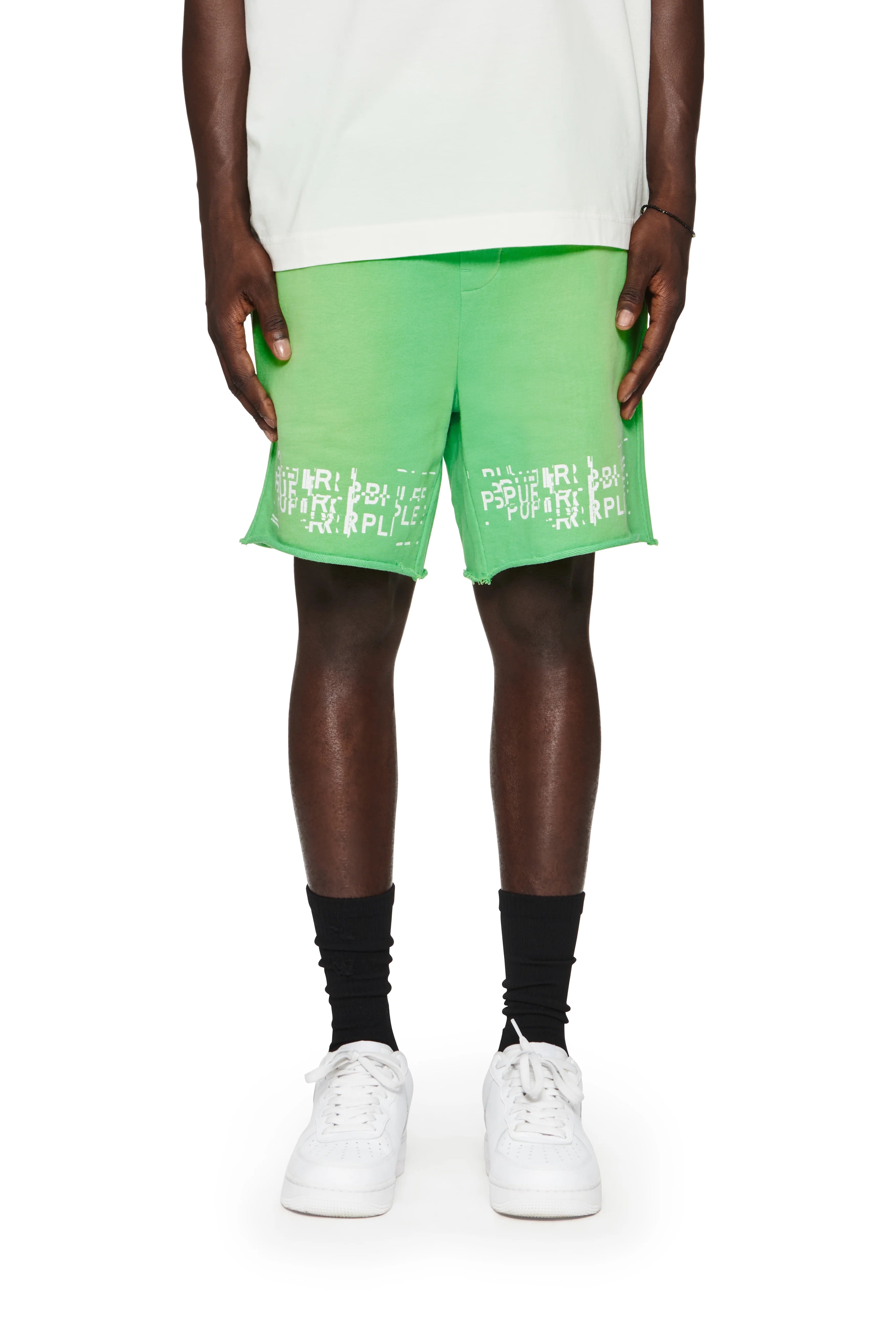 Glitch green sweatshorts