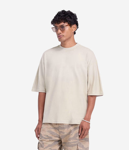 Stepped hem t-shirt - oat