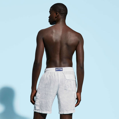 BERMUDA EN LIN HOMME white